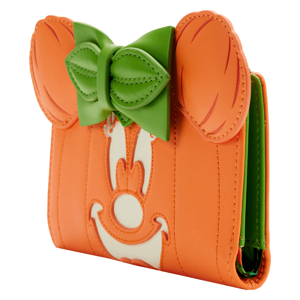 LOUWDWA2225 Disney - Minnie Mouse Pumpkin Glow Face Flap Purse - Loungefly - Titan Pop Culture