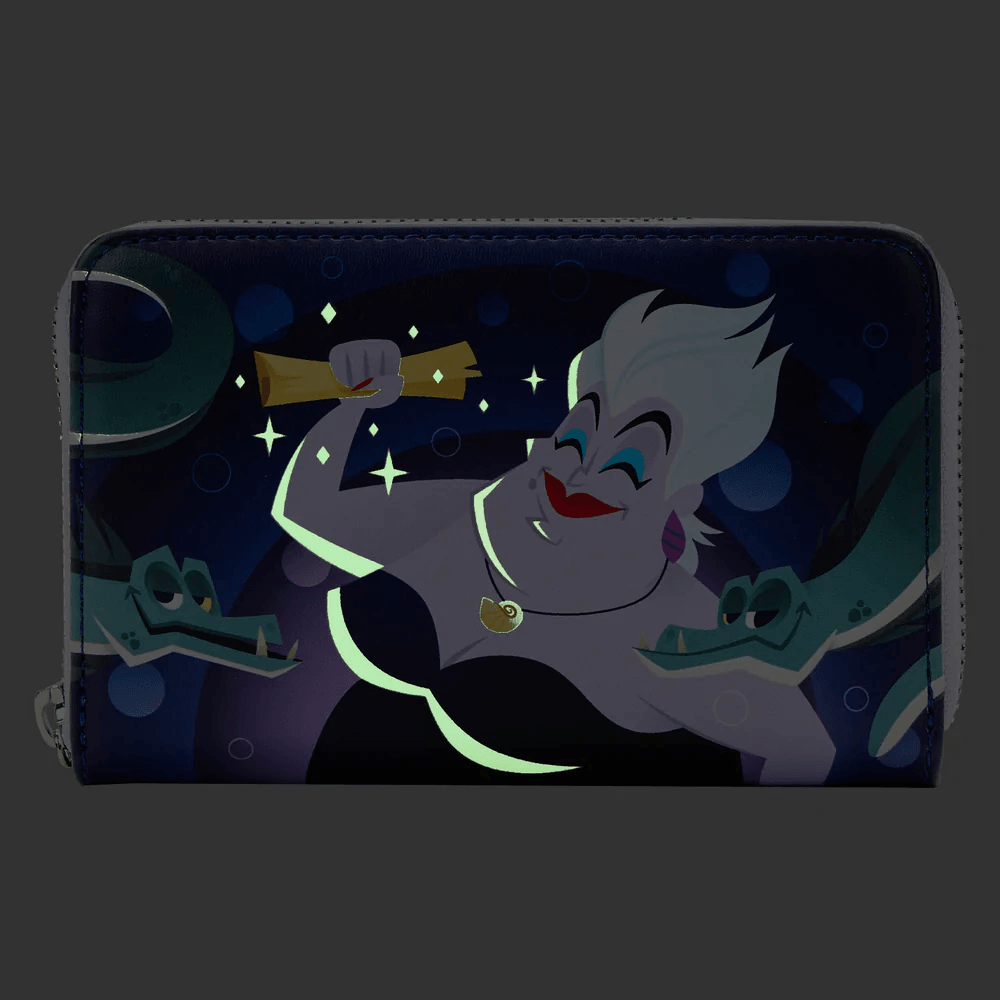 LOUWDWA2363 The Little Mermaid (1989) - Ursula Lair Glow Zip Around Purse - Loungefly - Titan Pop Culture