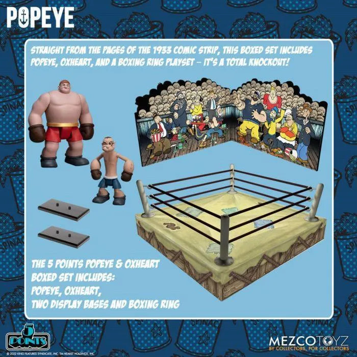 MEZ18095 Popeye - Popeye and Oxheart 5-Points Box Set - Mezco Toyz - Titan Pop Culture