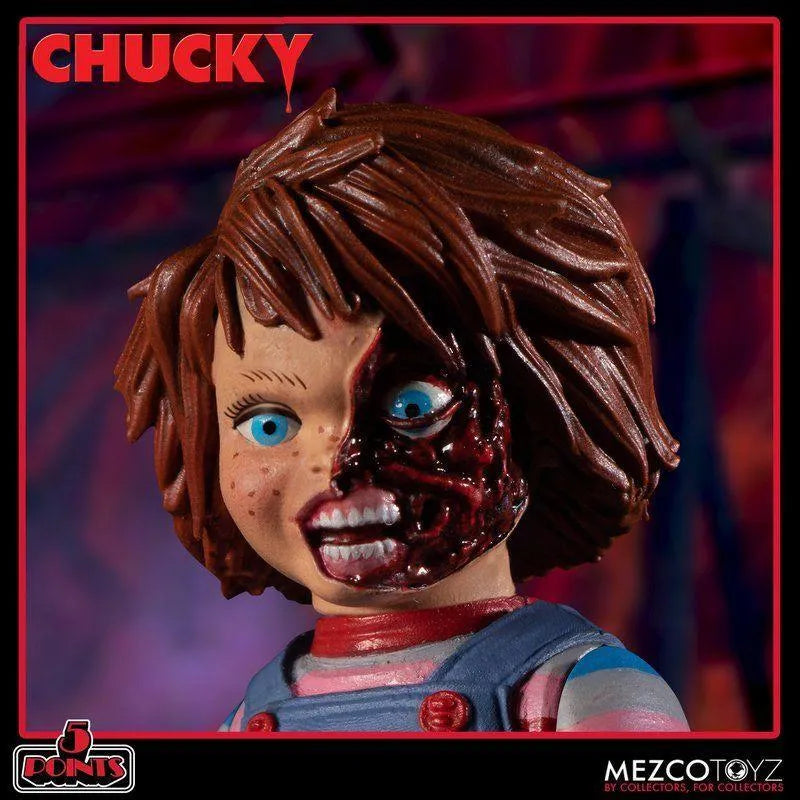 MEZ18112 Child's Play - Chucky 5 Points Deluxe Action Figure Set - Mezco Toyz - Titan Pop Culture