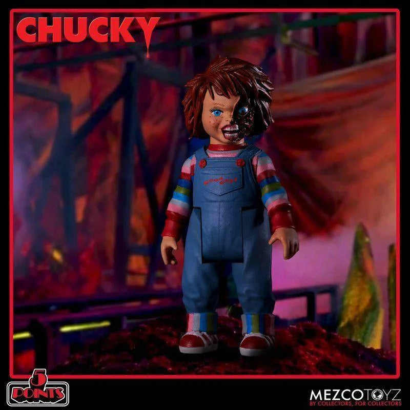 MEZ18112 Child's Play - Chucky 5 Points Deluxe Action Figure Set - Mezco Toyz - Titan Pop Culture