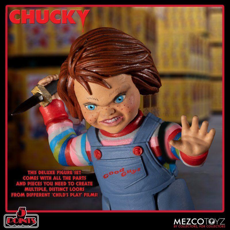 MEZ18112 Child's Play - Chucky 5 Points Deluxe Action Figure Set - Mezco Toyz - Titan Pop Culture