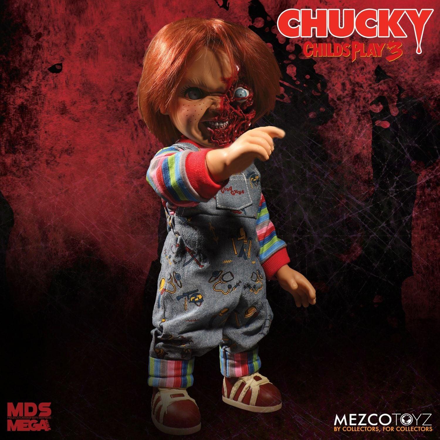 MEZ78020 Child's Play 3 - Chucky Pizza Face 15" Talking Action Figure - Mezco Toyz - Titan Pop Culture