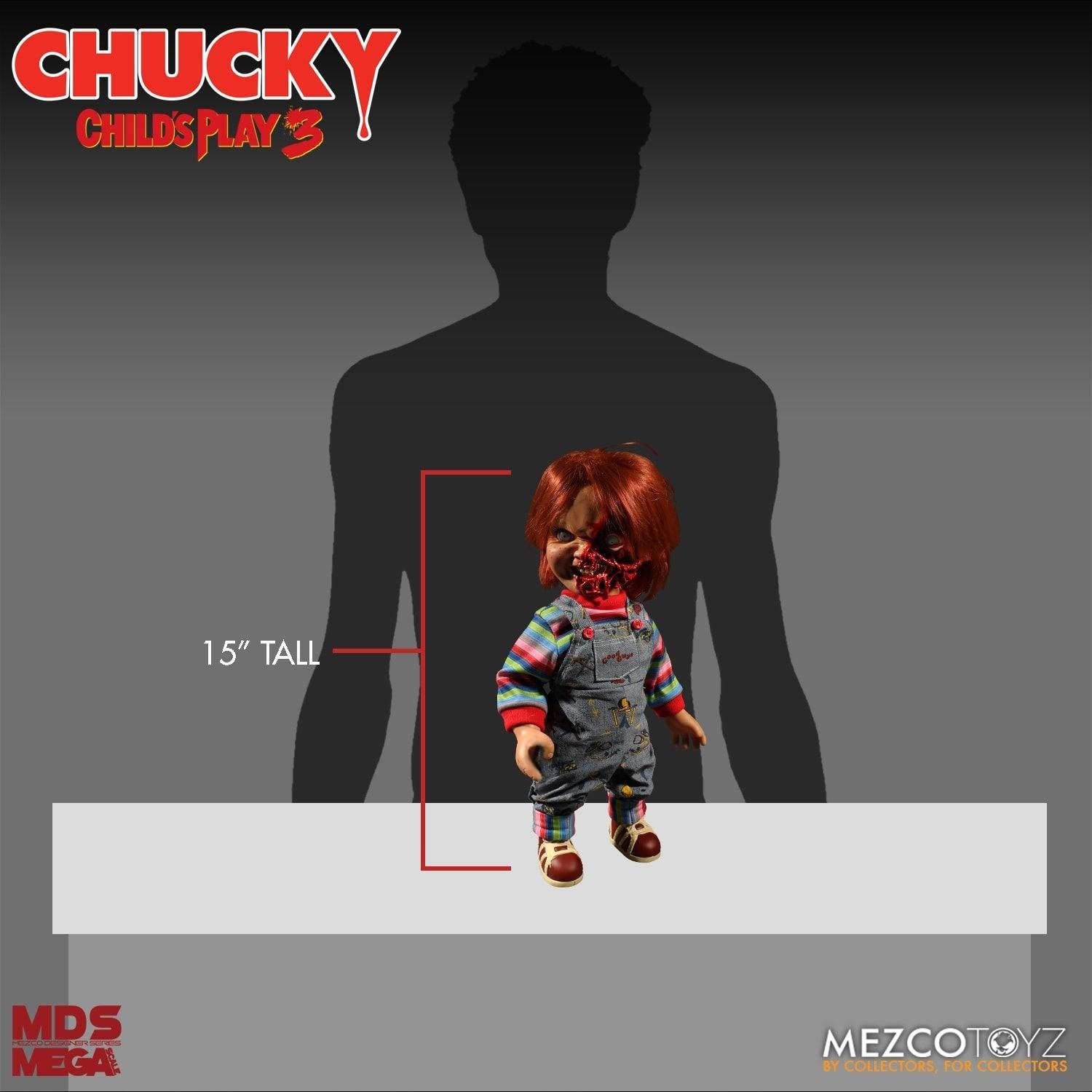 MEZ78020 Child's Play 3 - Chucky Pizza Face 15" Talking Action Figure - Mezco Toyz - Titan Pop Culture