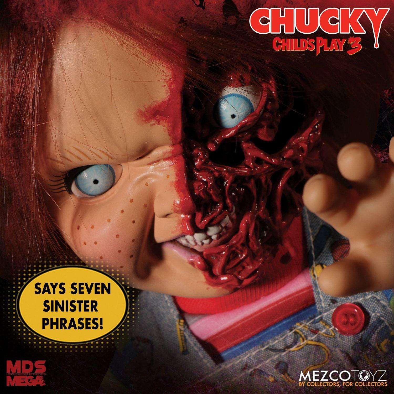 MEZ78020 Child's Play 3 - Chucky Pizza Face 15" Talking Action Figure - Mezco Toyz - Titan Pop Culture