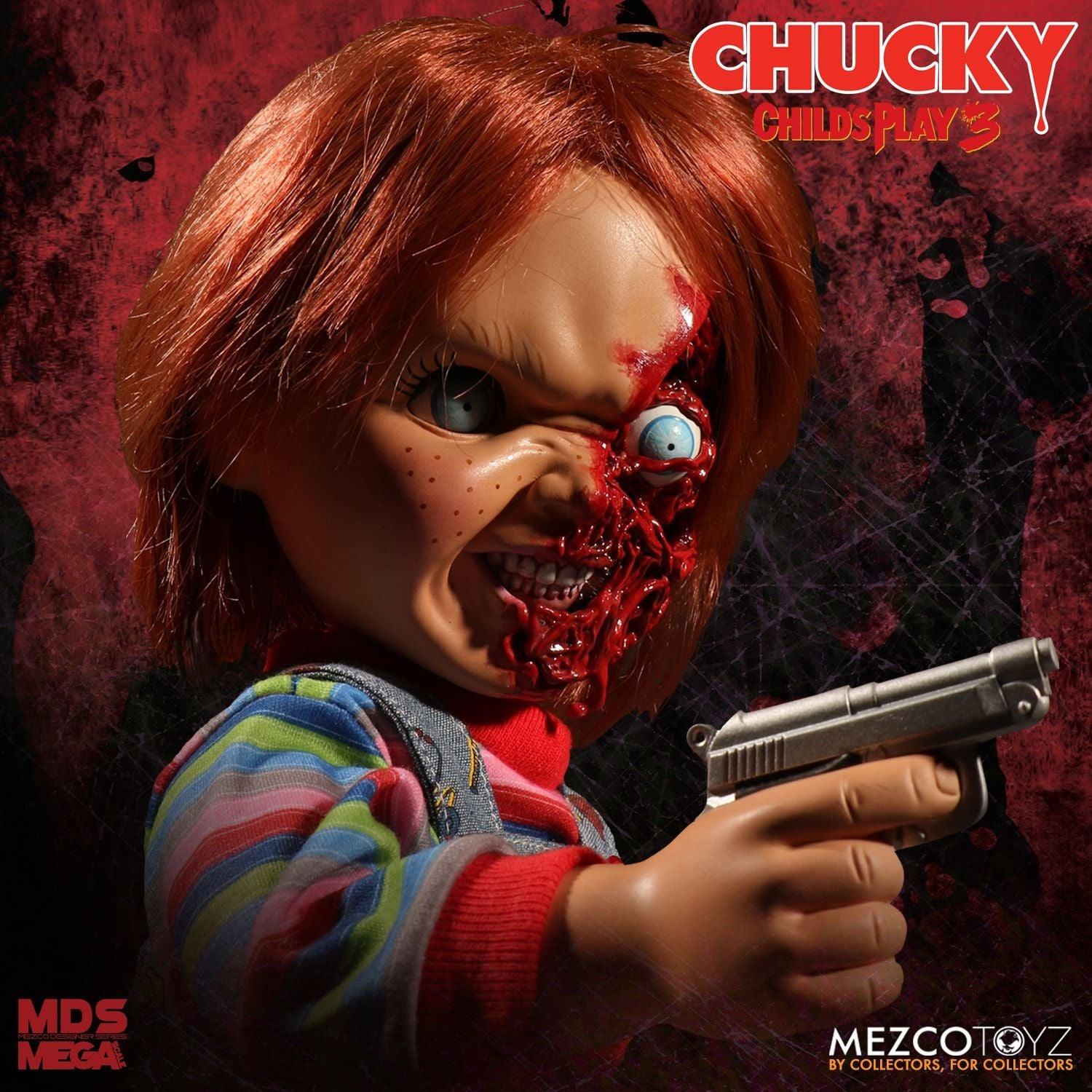 MEZ78020 Child's Play 3 - Chucky Pizza Face 15" Talking Action Figure - Mezco Toyz - Titan Pop Culture