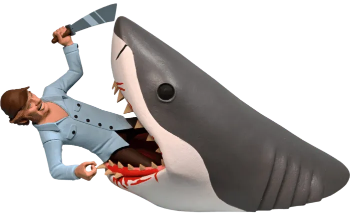 NEC03346 Toony Terrors - Jaws & Quint 2 Pack - NECA - Titan Pop Culture