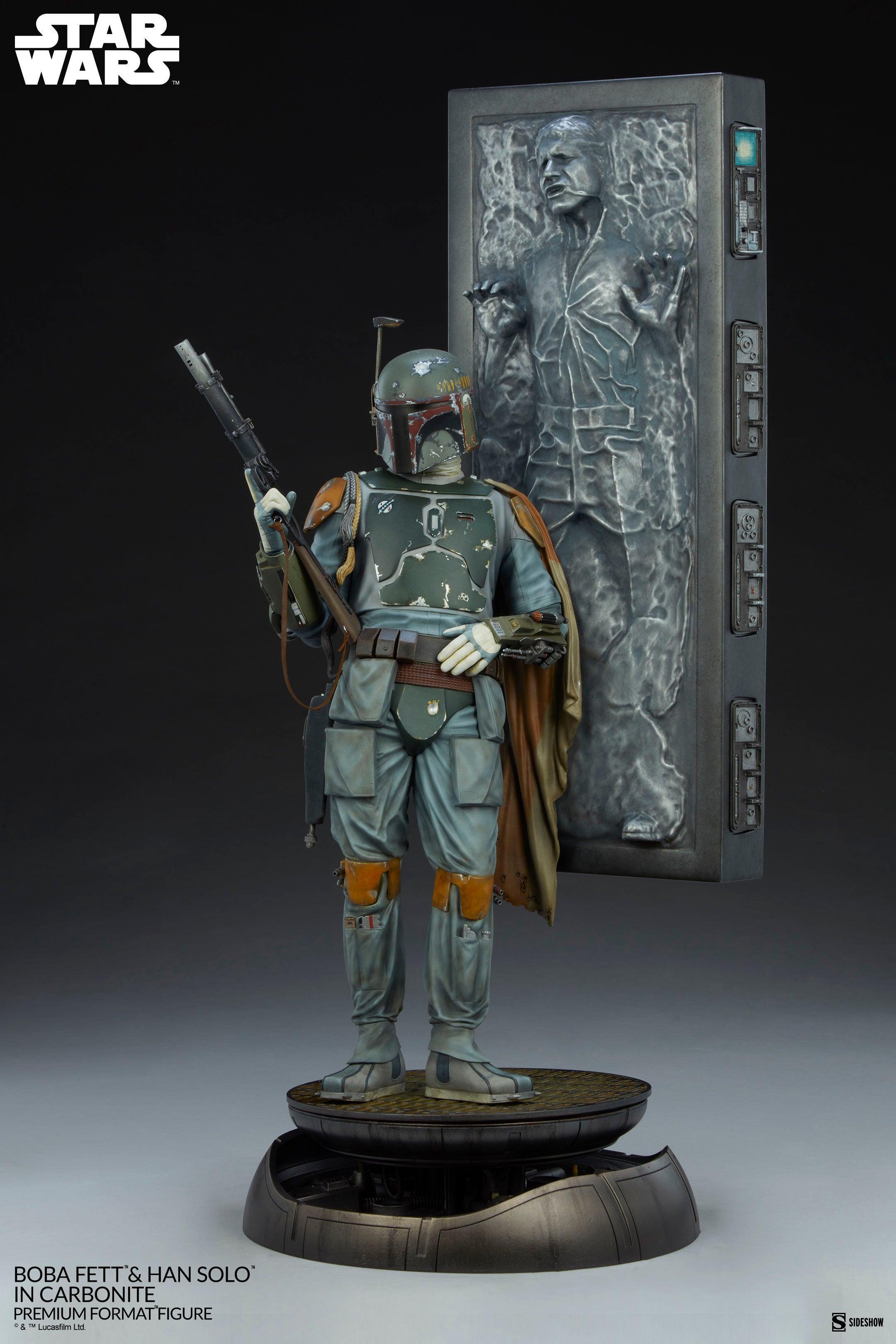 SID400373 Star Wars - Boba Fett & Han Solo in Carbonite Premium Format Figure - Sideshow Collectibles - Titan Pop Culture