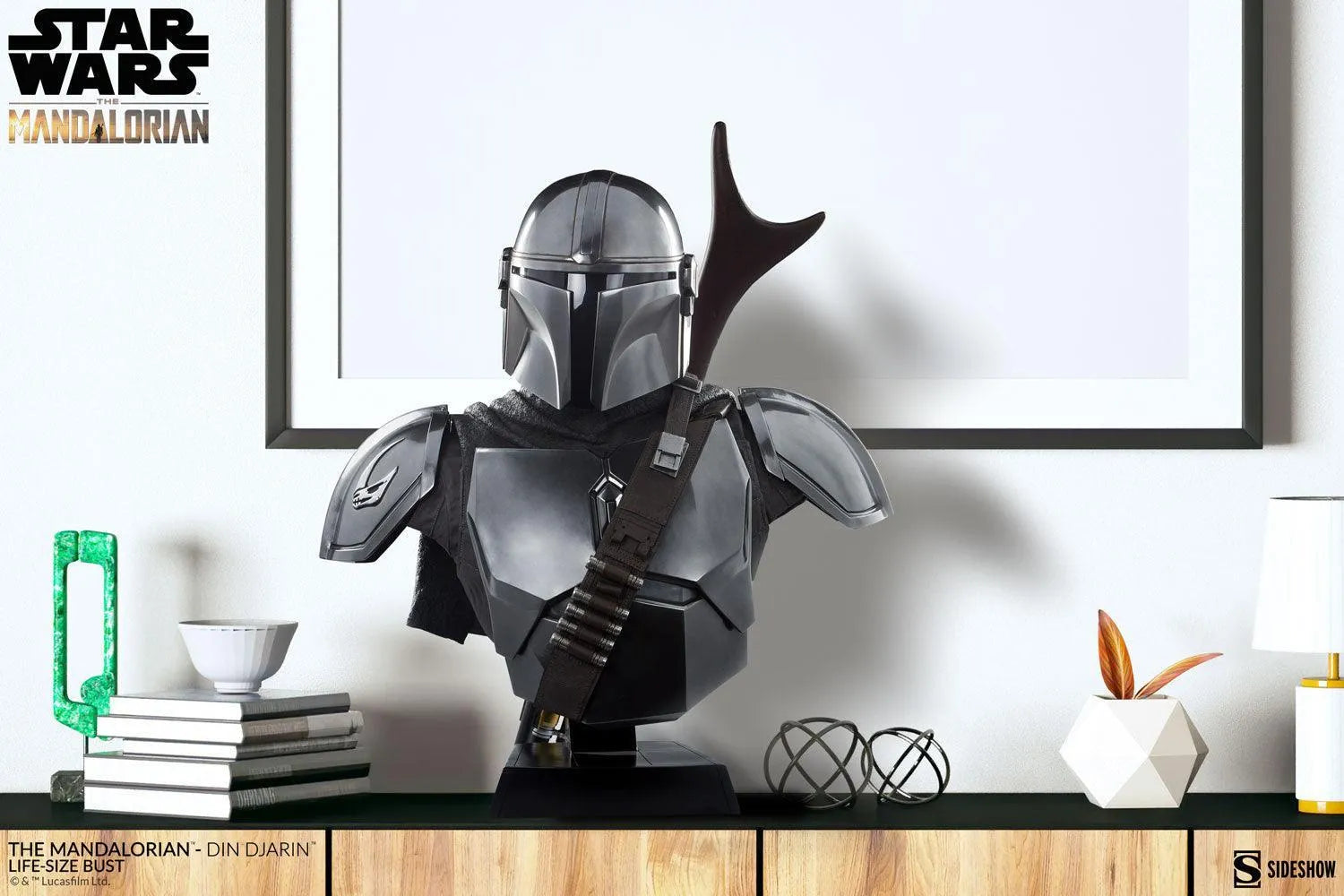 SID400374 Star Wars: The Mandalorian - Din Djarin Life Size 1:1 Scale Bust - Sideshow Collectibles - Titan Pop Culture