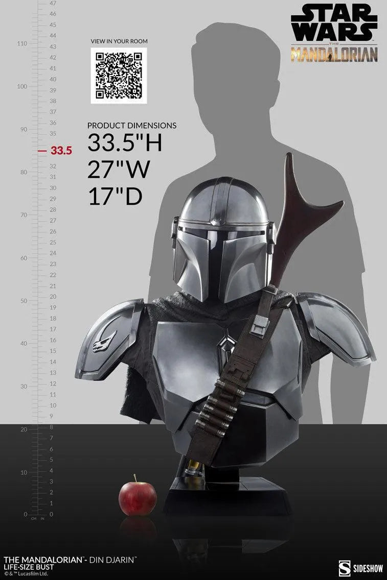SID400374 Star Wars: The Mandalorian - Din Djarin Life Size 1:1 Scale Bust - Sideshow Collectibles - Titan Pop Culture