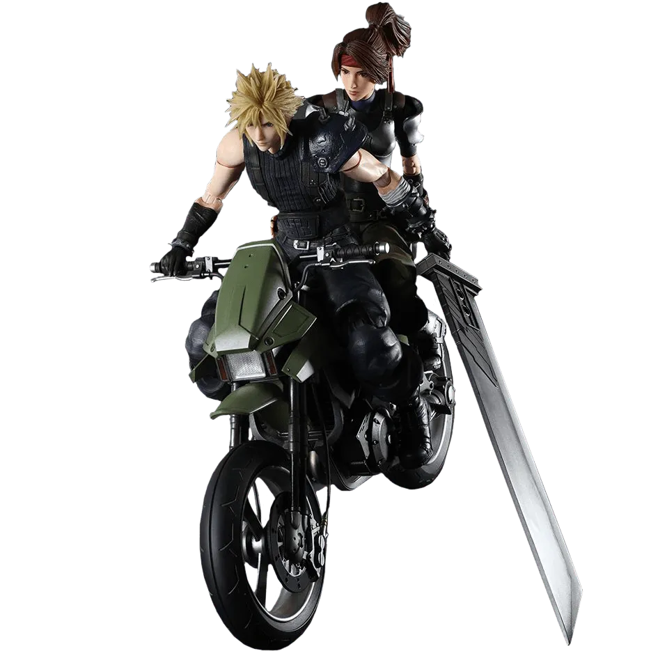 SQU83682 Final Fantasy VII - Jessie, Cloud & Motorcycle Play Arts Action Figure - Square Enix - Titan Pop Culture