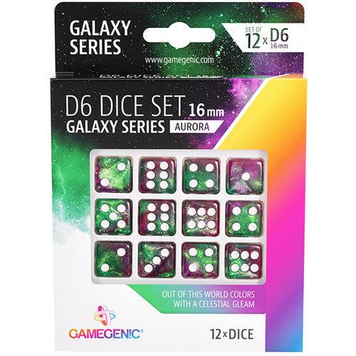 VR-102307 Gamegenic Galaxy Series - Aurora - D6 Dice Set 16 mm (12 pcs) - Gamegenic - Titan Pop Culture