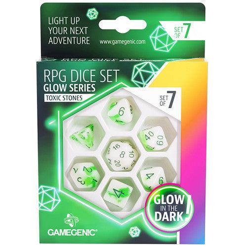 VR-102315 Gamegenic Glow Series - Venom Stones - RPG Dice Set (7 pcs) - Gamegenic - Titan Pop Culture