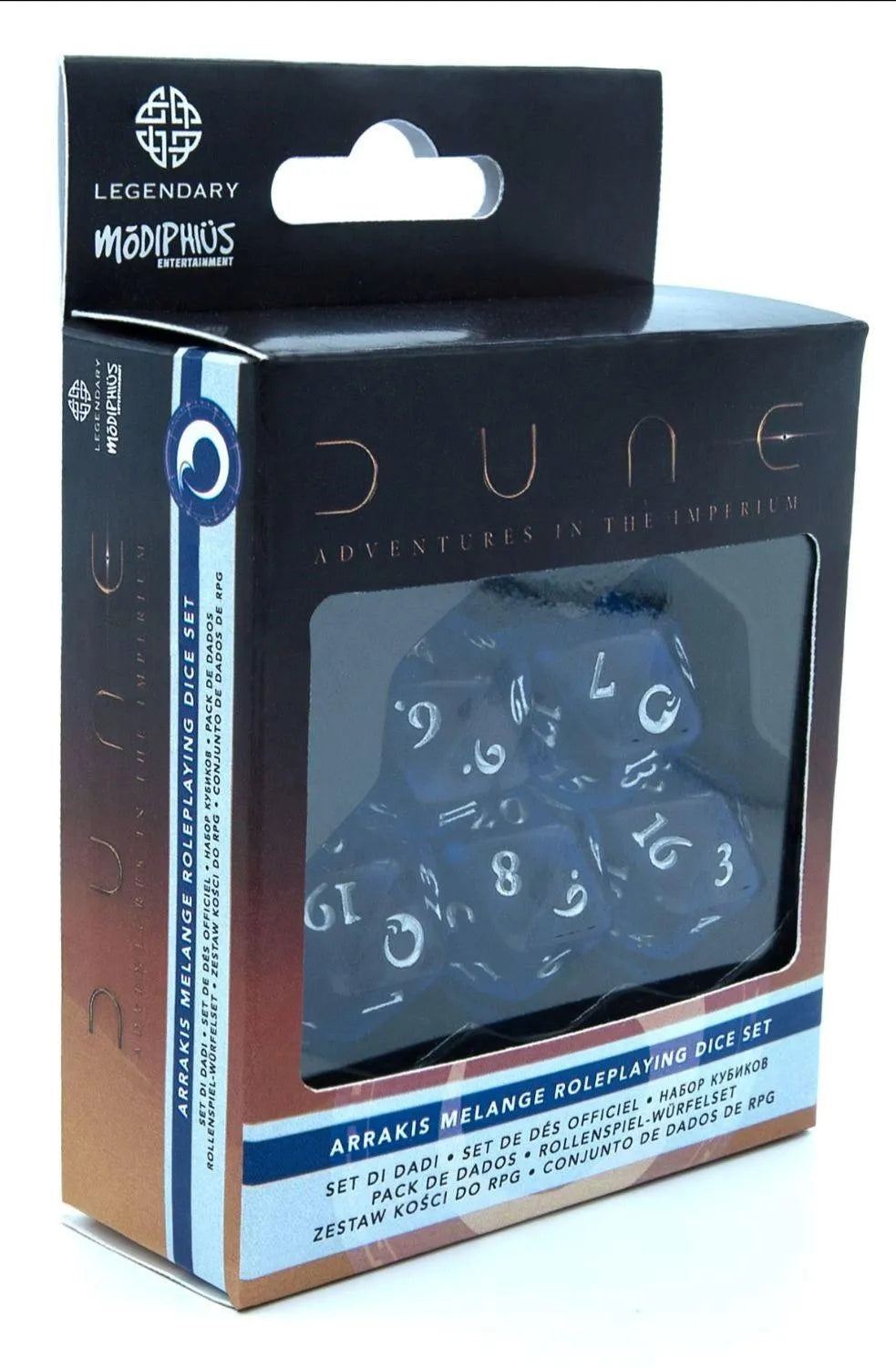 VR-104191 Dune Adventures in the Imperium Arrakis Melange Dice Set - Modiphius Entertainment - Titan Pop Culture