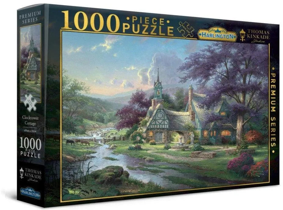 VR-106643 Harlington Thomas Kinkade PQ Clocktower Cottage 1000 pieces - Harlington - Titan Pop Culture