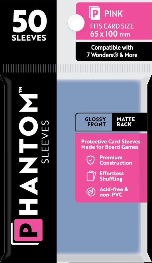 VR-106794 Phantom Sleeves: Pink Size (65mm x 100mm) - Gloss/Matte (50) - Phantom Sleeves - Titan Pop Culture