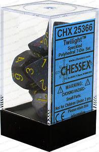 VR-27067 D7-Die Set Dice Speckled Polyhedral Twilight (7 Dice in Display) - Chessex - Titan Pop Culture