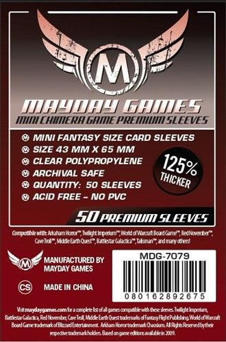VR-28198 Mayday - Premium Mini Chimera Game Sleeves (Pack of 50) - 43 MM X 65 MM (Dark Red) - Mayday - Titan Pop Culture