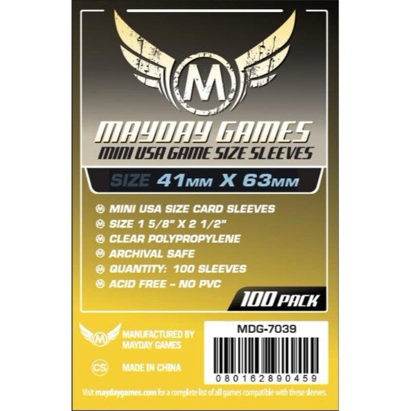 VR-53814 Mayday - Mini USA Game Size Sleeves (Pack of 100) - 41 MM X 63 MM (Yellow) - Mayday - Titan Pop Culture