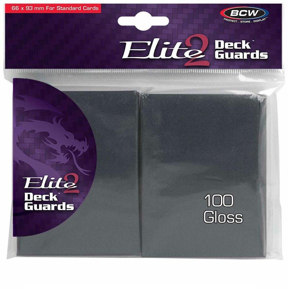 VR-64483 BCW Deck Protectors Standard Elite2 Glossy Cool Grey (66mm x 93mm) (100 Sleeves Per Pack) - BCW - Titan Pop Culture