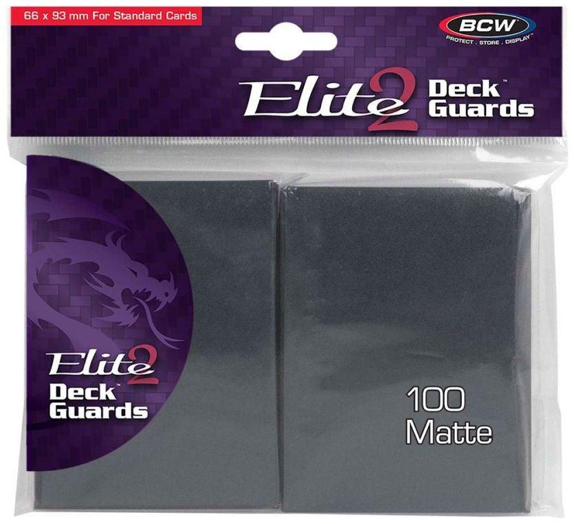 VR-64491 BCW Deck Protectors Standard Elite2 Matte Cool Grey (66mm x 93mm) (100 Sleeves Per Pack) - BCW - Titan Pop Culture