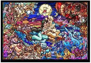 VR-66719 Tenyo Puzzle Disney Aladdin Story Stained Glass Puzzle 500 pieces - Tenyo - Titan Pop Culture