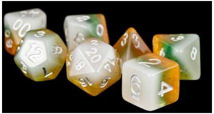 VR-68098 MDG Polyhedral Resin Dice Set - Kiwi Fruit - FanRoll by Metallic Dice Games - Titan Pop Culture