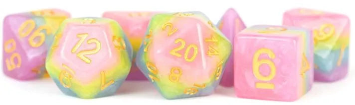 VR-81332 MDG Resin Pastel Fairy Dice Set 16mm Polyhedral - FanRoll by Metallic Dice Games - Titan Pop Culture