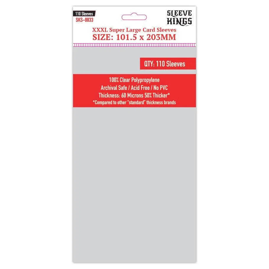 VR-85881 Sleeve Kings Board Game Sleeves XXXL Super Large Card (101.5mm x203mm) (110 Sleeves Per Pack) - Sleeve Kings - Titan Pop Culture