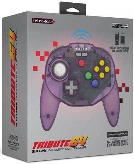 VR-87324 N64 Tribute 64 Retro-bit 2.4Ghz Wireless Controller - Atomic Purple - Titan Pop Culture - Titan Pop Culture