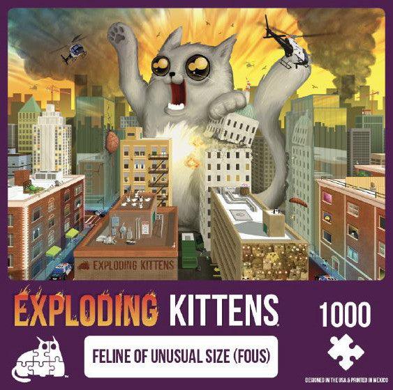VR-96721 Exploding Kittens Puzzle Feline of Unusual Size 1,000 pieces - Exploding Kittens - Titan Pop Culture