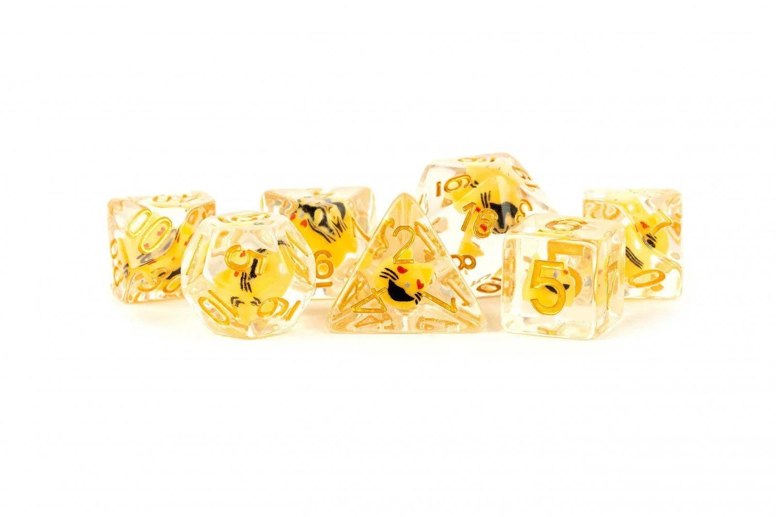 VR-99687 MDG Resin 16mm Poly Dice Set - Cat Dice - FanRoll by Metallic Dice Games - Titan Pop Culture