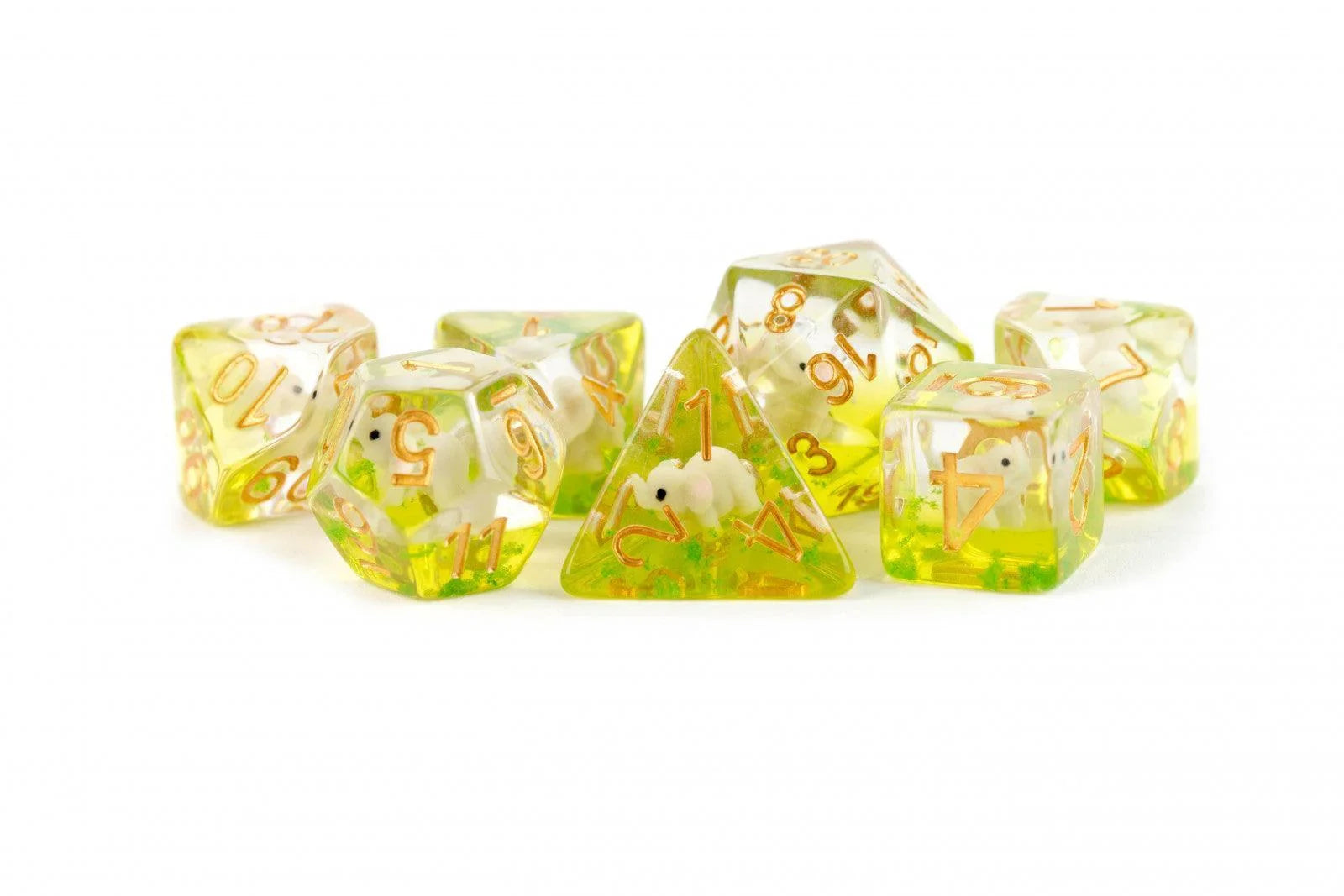 VR-99690 MDG Resin 16mm Poly Dice Set - Elephant Dice - FanRoll by Metallic Dice Games - Titan Pop Culture